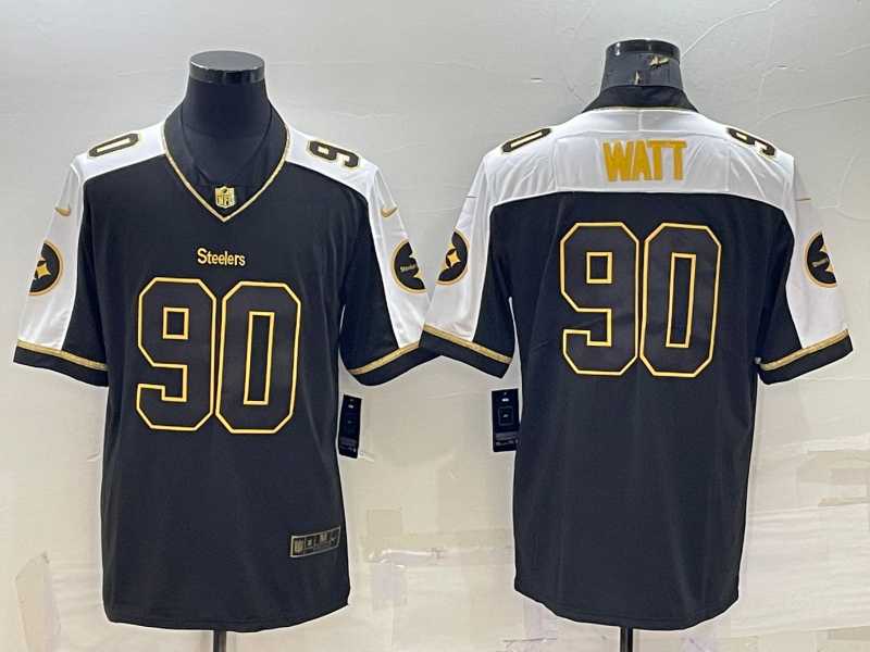 Men's Pittsburgh Steelers #90 TJ Watt Black Gold Thanksgiving Vapor Untouchable Limited Stitched Jersey,We sell and wholesale Men's Pittsburgh Steelers #90 TJ Watt Black Gold Thanksgiving Vapor Untouchable Limited Stitched Jersey on line form chian!